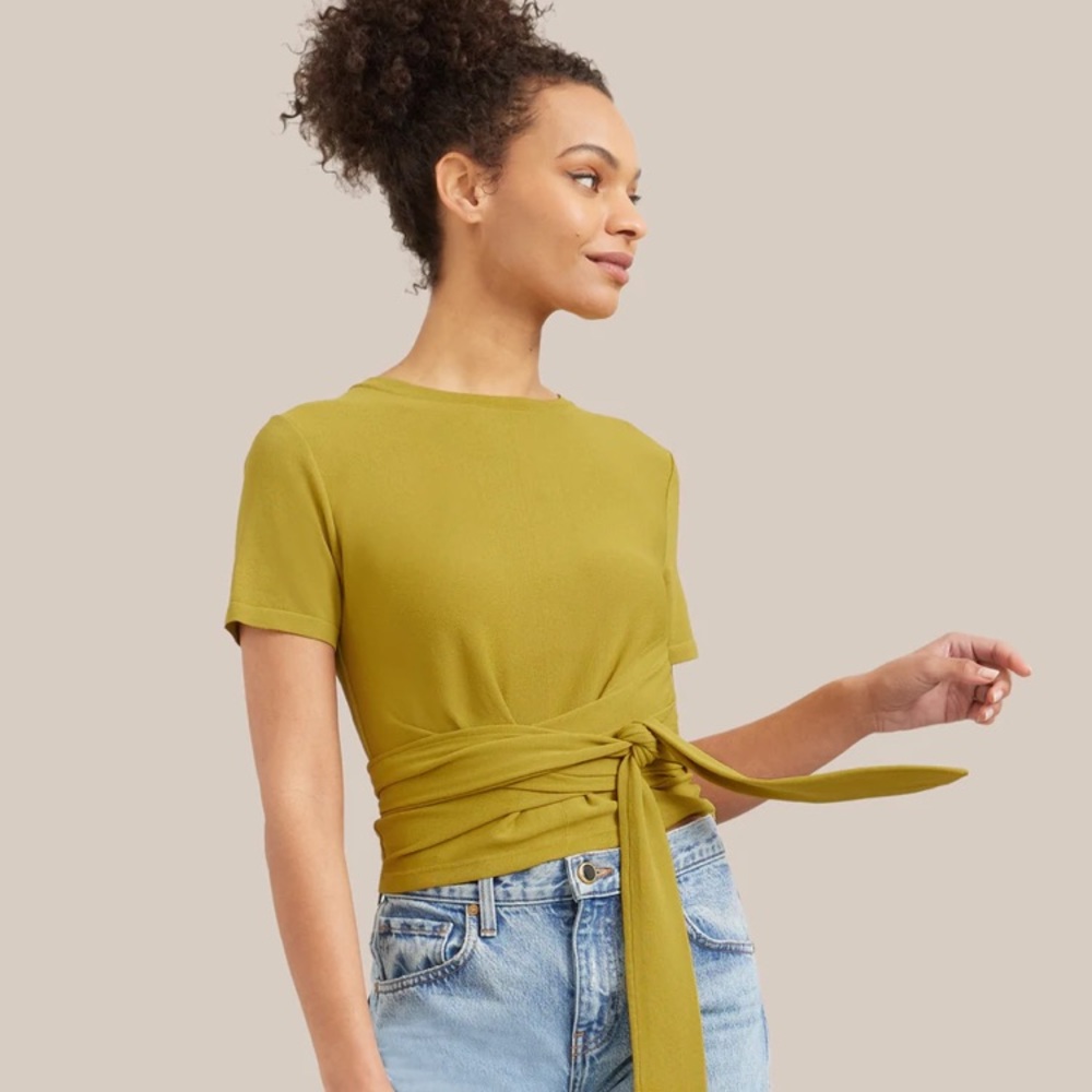 Modern Citizen Jude Cropped Wrap Blouse - XL